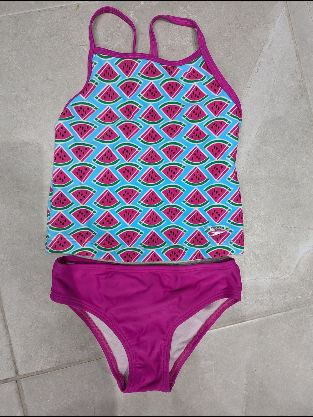 5/$35 Speedo Girls Watermelon Tankini Swimsuit Set – Size 5 🍉